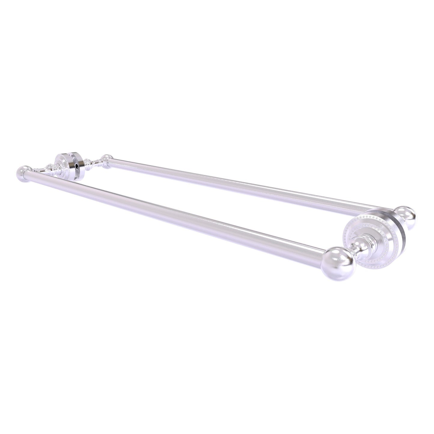 Allied Brass Dottingham 26" x 7.8" Satin Chrome Solid Brass Back-to-Back Shower Door Towel Bar