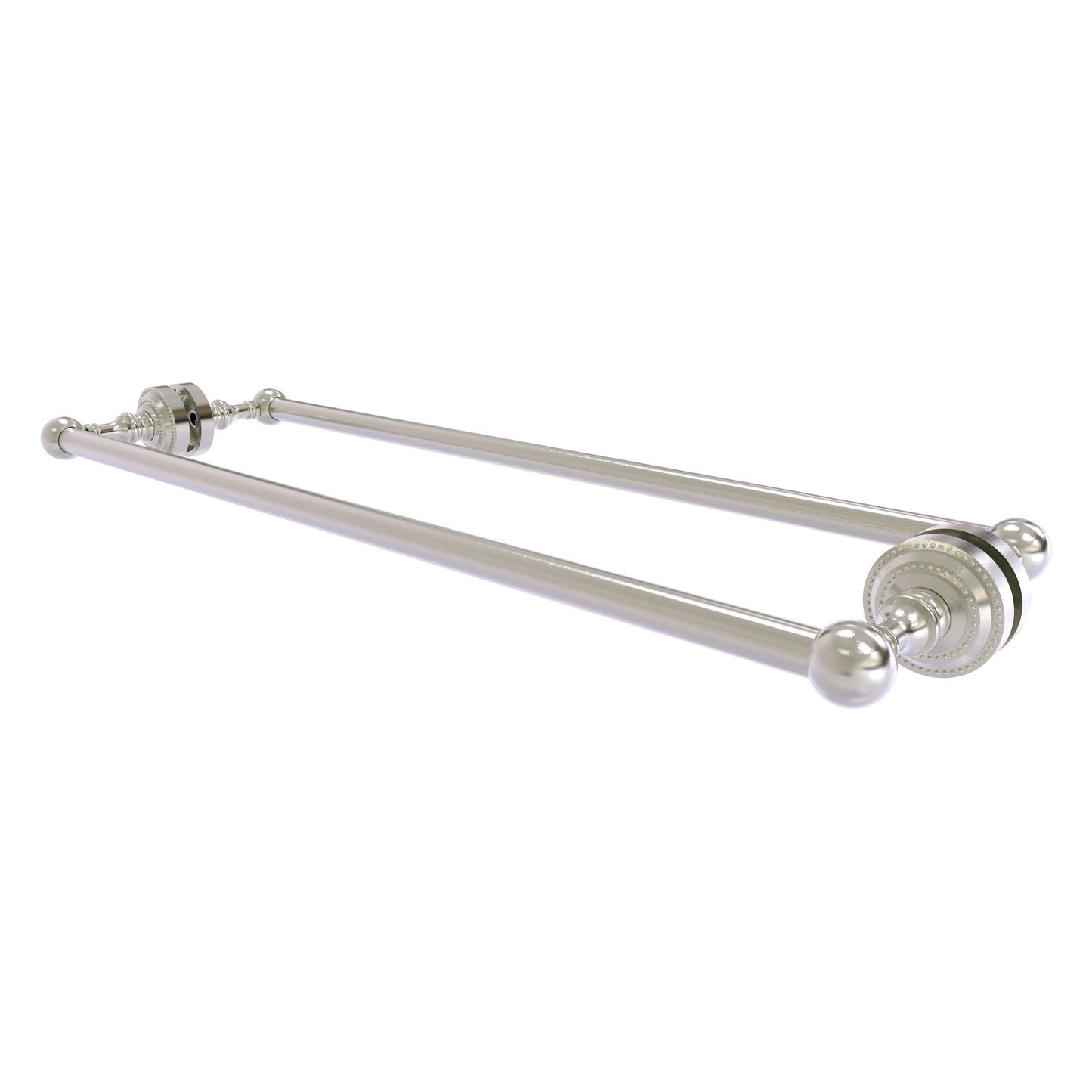 Allied Brass Dottingham 26" x 7.8" Satin Nickel Solid Brass Back-to-Back Shower Door Towel Bar