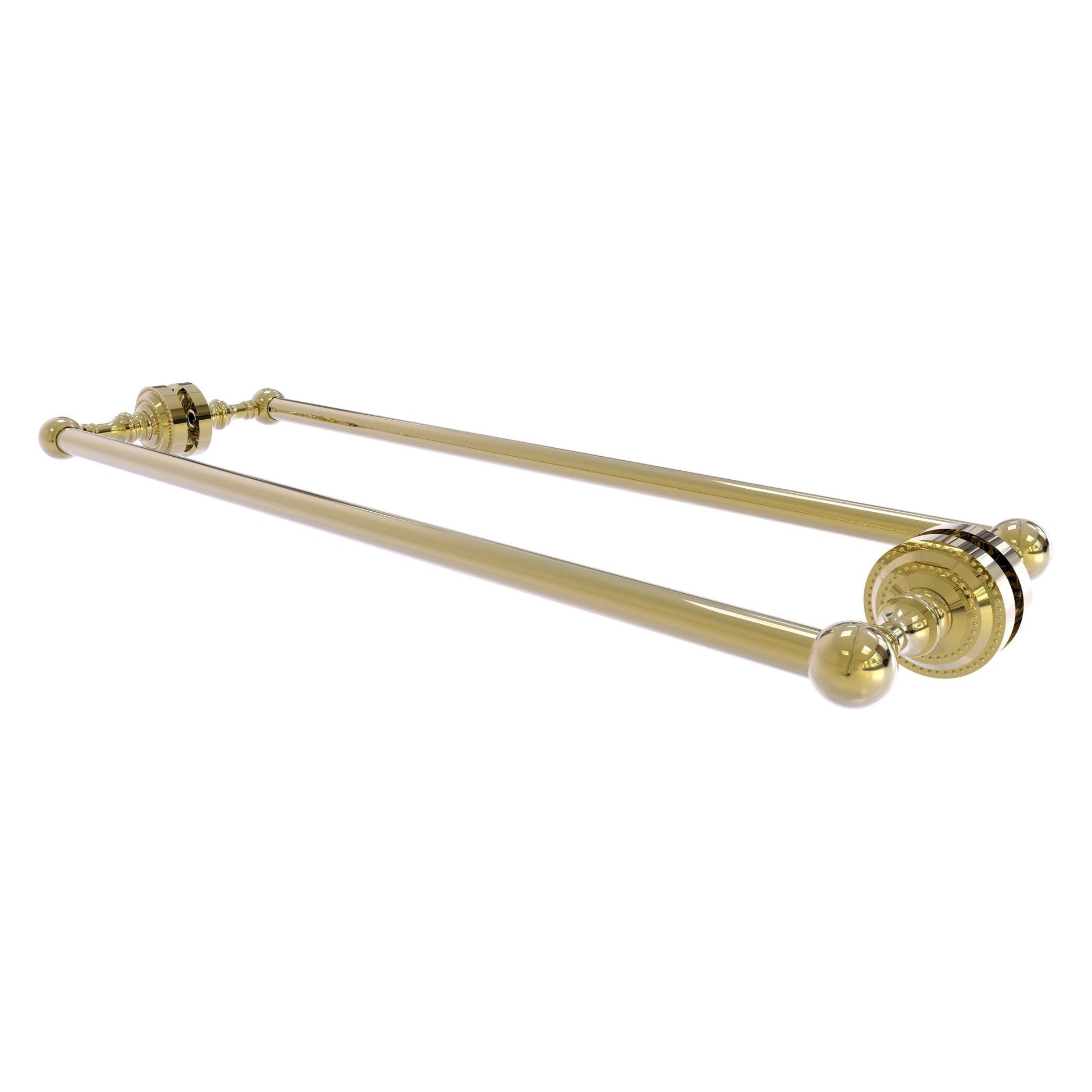 Allied Brass Dottingham 26" x 7.8" Unlacquered Brass Solid Brass Back-to-Back Shower Door Towel Bar
