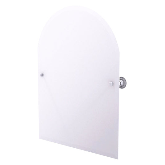 Allied Brass Dottingham 29" x 21" Matte White Solid Brass Frameless Arched Top-Tilt Mirror With Beveled Edge