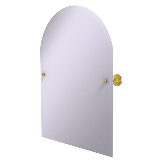 Allied Brass Dottingham 29" x 21" Polished Brass Solid Brass Frameless Arched Top-Tilt Mirror With Beveled Edge