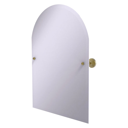 Allied Brass Dottingham 29" x 21" Unlacquered Brass Solid Brass Frameless Arched Top-Tilt Mirror With Beveled Edge