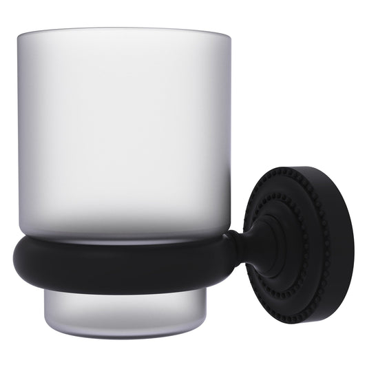 Allied Brass Dottingham 3" x 2.5" Matte Black Solid Brass Wall-Mounted Tumbler Holder