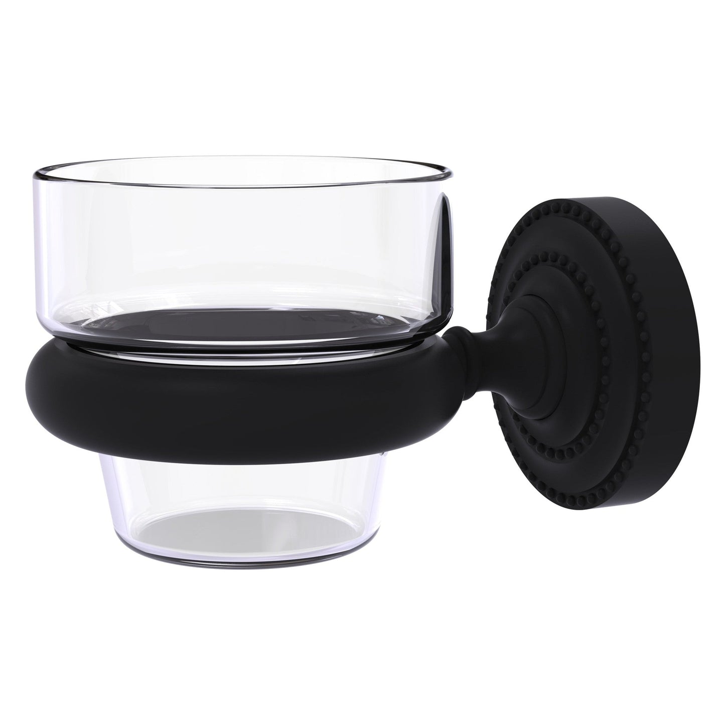 Allied Brass Dottingham 3" x 2.5" Matte Black Solid Brass Wall-Mounted Votive Candle Holder