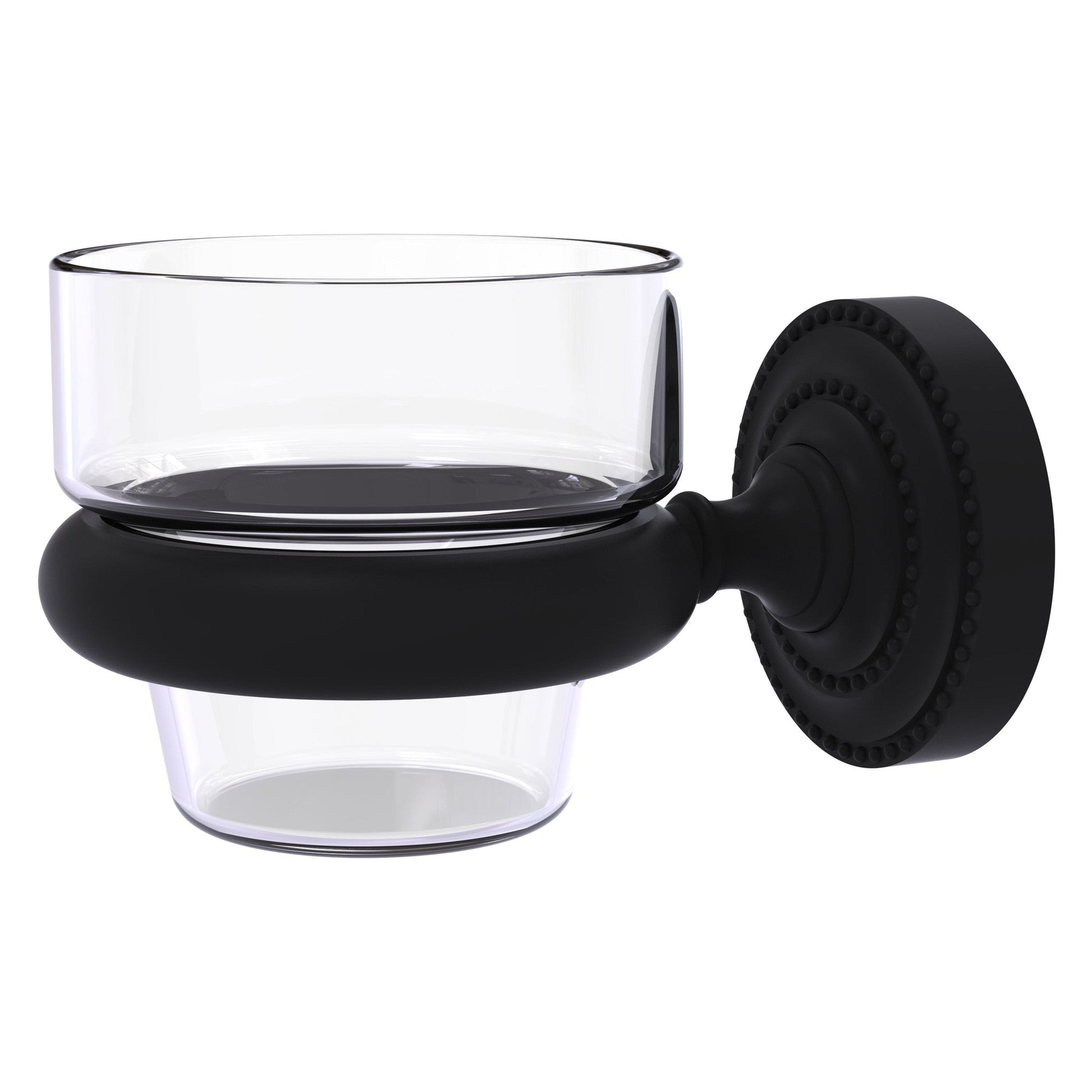 Allied Brass Dottingham 3" x 2.5" Matte Black Solid Brass Wall-Mounted Votive Candle Holder