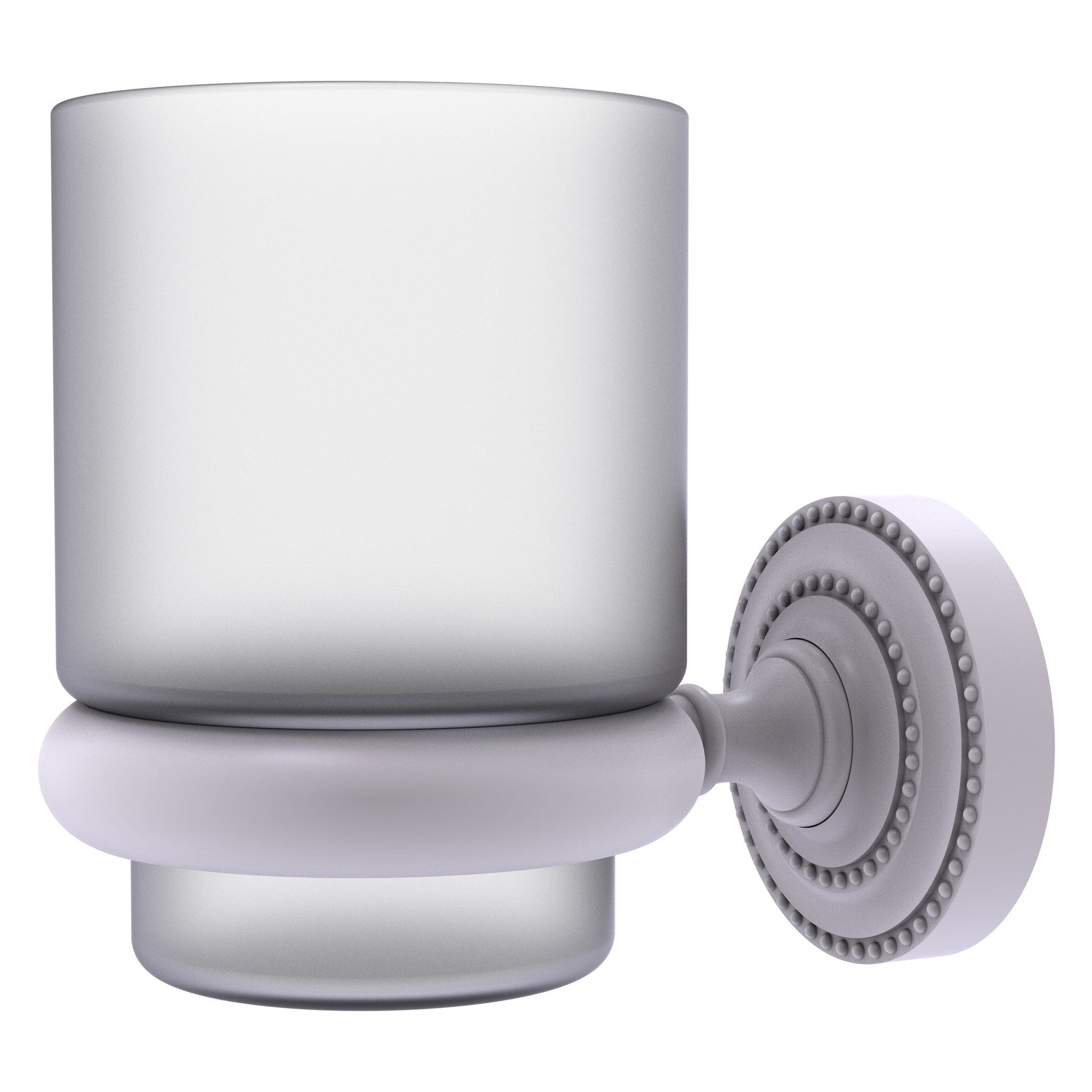 Allied Brass Dottingham 3" x 2.5" Matte White Solid Brass Wall-Mounted Tumbler Holder