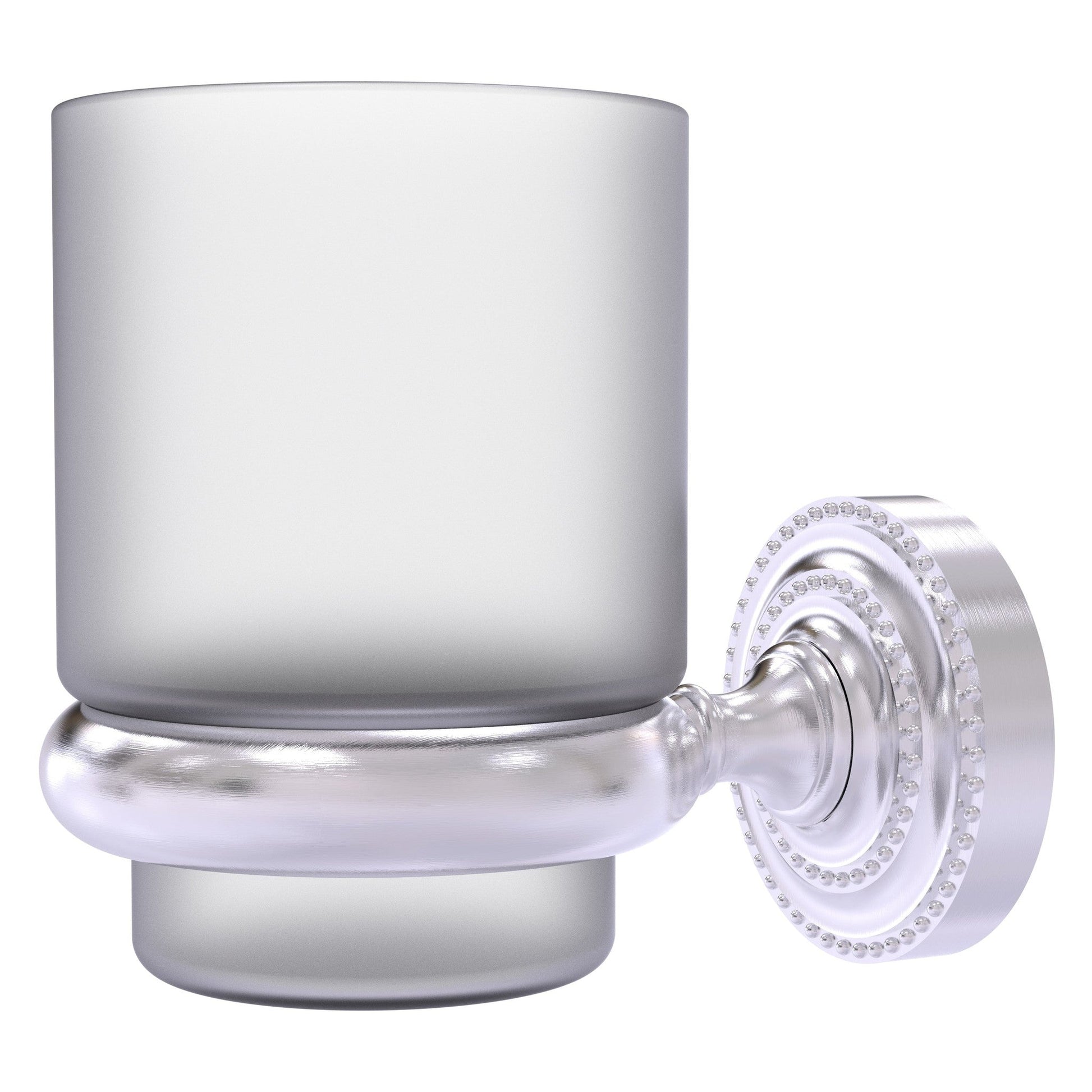 Allied Brass Dottingham 3" x 2.5" Satin Chrome Solid Brass Wall-Mounted Tumbler Holder