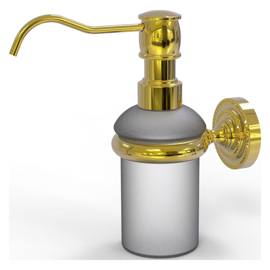 Allied Brass Dottingham 3" x 3" Polished Brass Solid Brass Wall-Mounted Soap Dispenser