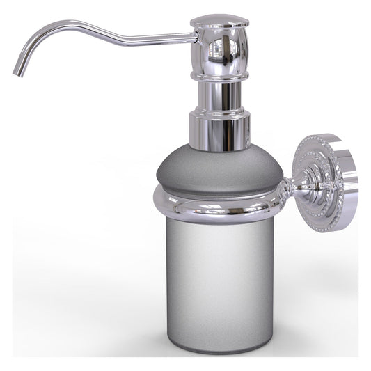 Allied Brass Dottingham 3" x 3" Polished Chrome Solid Brass Wall-Mounted Soap Dispenser