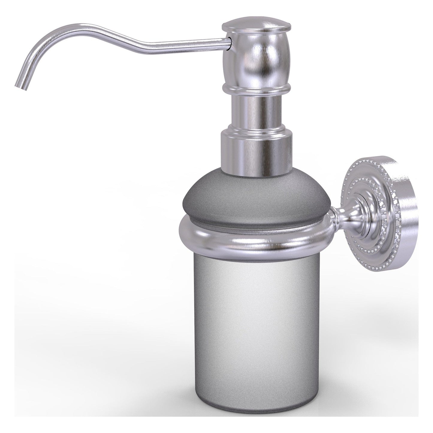 Allied Brass Dottingham 3" x 3" Satin Chrome Solid Brass Wall-Mounted Soap Dispenser
