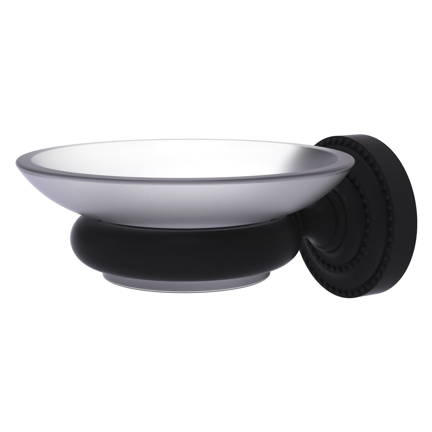 Allied Brass Dottingham 3" x 4.5" Matte Black Solid Brass Wall-Mounted Soap Dish