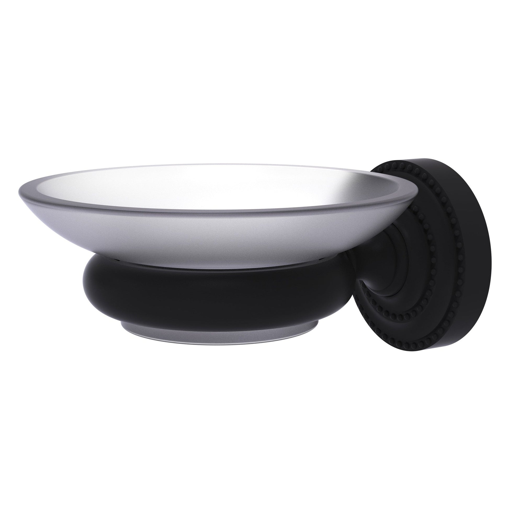 Allied Brass Dottingham 3" x 4.5" Matte Black Solid Brass Wall-Mounted Soap Dish