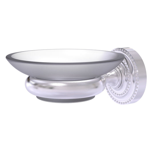 Allied Brass Dottingham 3" x 4.5" Satin Chrome Solid Brass Wall-Mounted Soap Dish