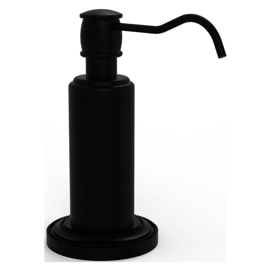 Allied Brass Dottingham 3" x 5" Matte Black Solid Brass Vanity Top Soap Dispenser