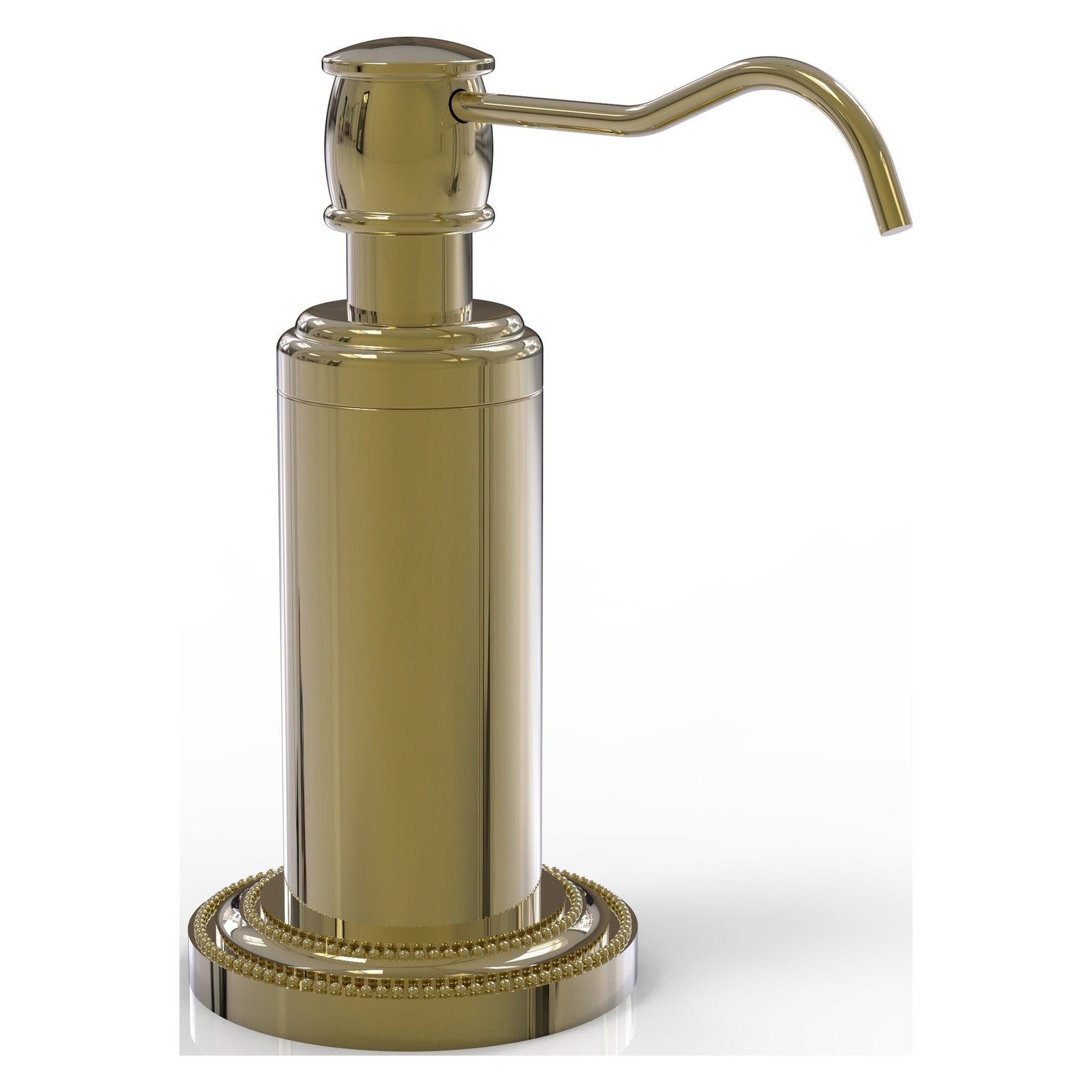 Allied Brass Dottingham 3" x 5" Unlacquered Brass Solid Brass Vanity Top Soap Dispenser