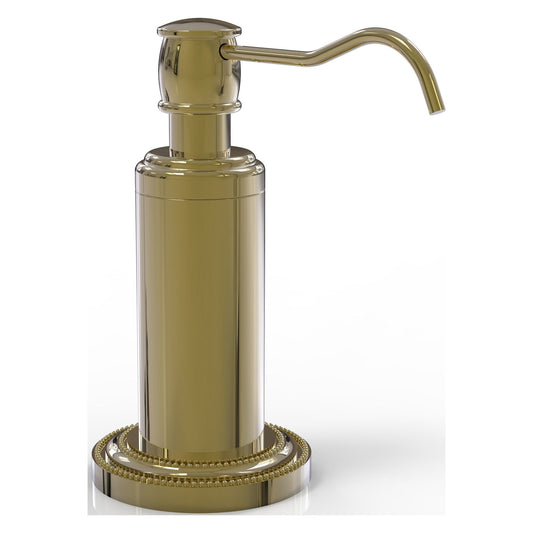 Allied Brass Dottingham 3" x 5" Unlacquered Brass Solid Brass Vanity Top Soap Dispenser
