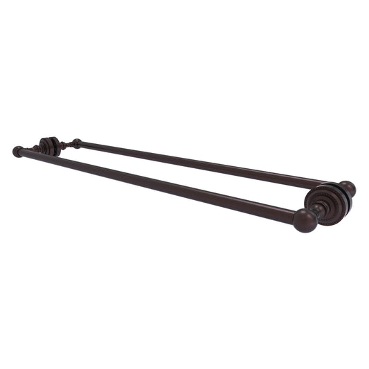 Allied Brass Dottingham 32" x 7.8" Antique Bronze Solid Brass Back-to-Back Shower Door Towel Bar