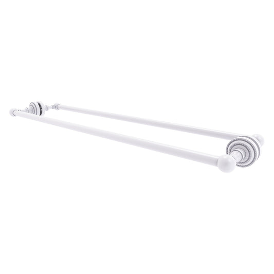 Allied Brass Dottingham 32" x 7.8" Matte White Solid Brass Back-to-Back Shower Door Towel Bar