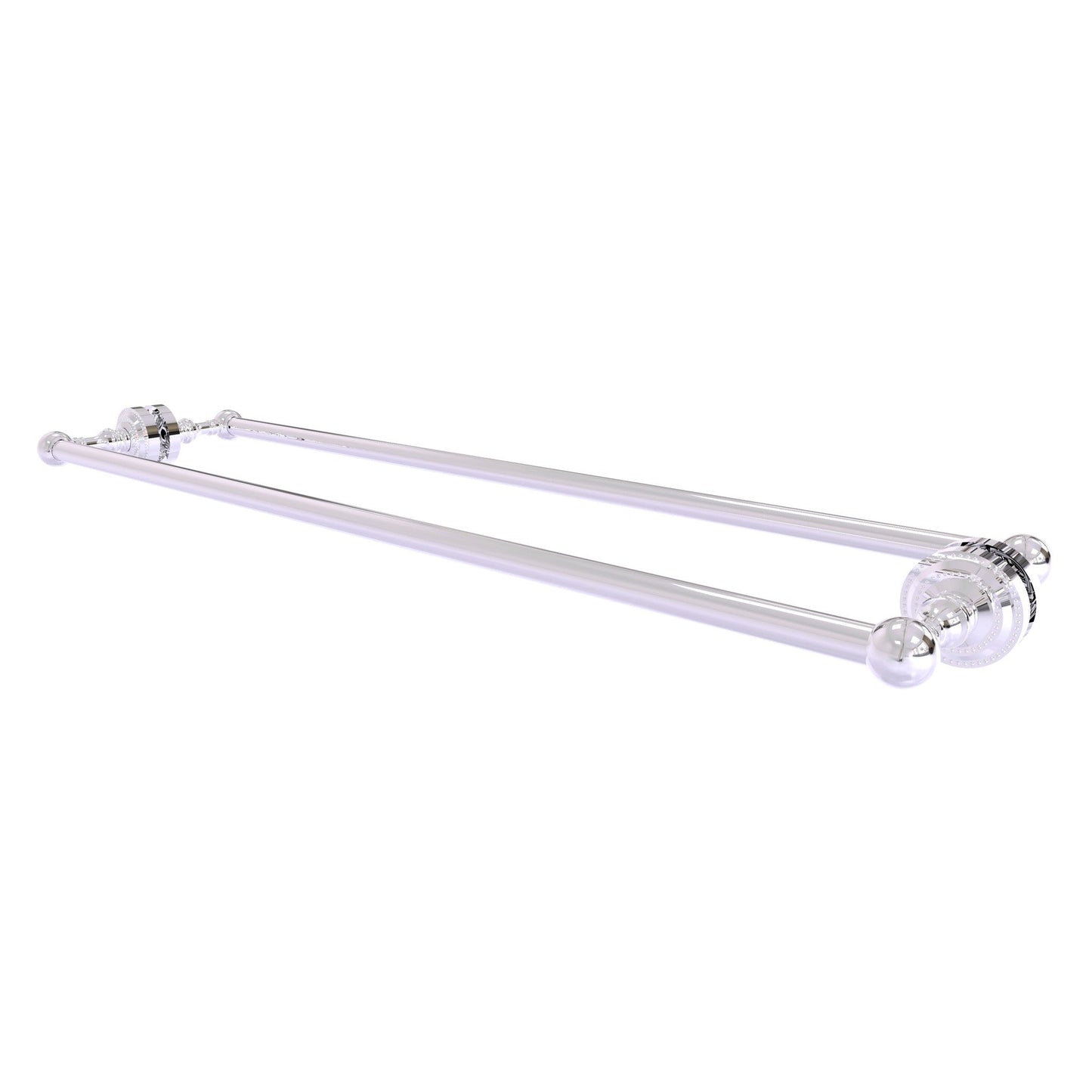 Allied Brass Dottingham 32" x 7.8" Polished Chrome Solid Brass Back-to-Back Shower Door Towel Bar