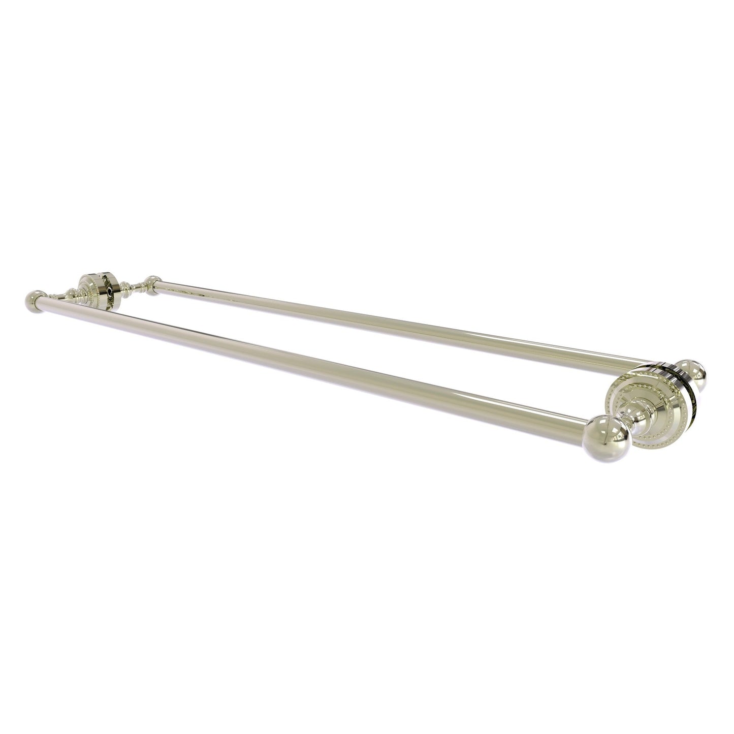 Allied Brass Dottingham 32" x 7.8" Polished Nickel Solid Brass Back-to-Back Shower Door Towel Bar