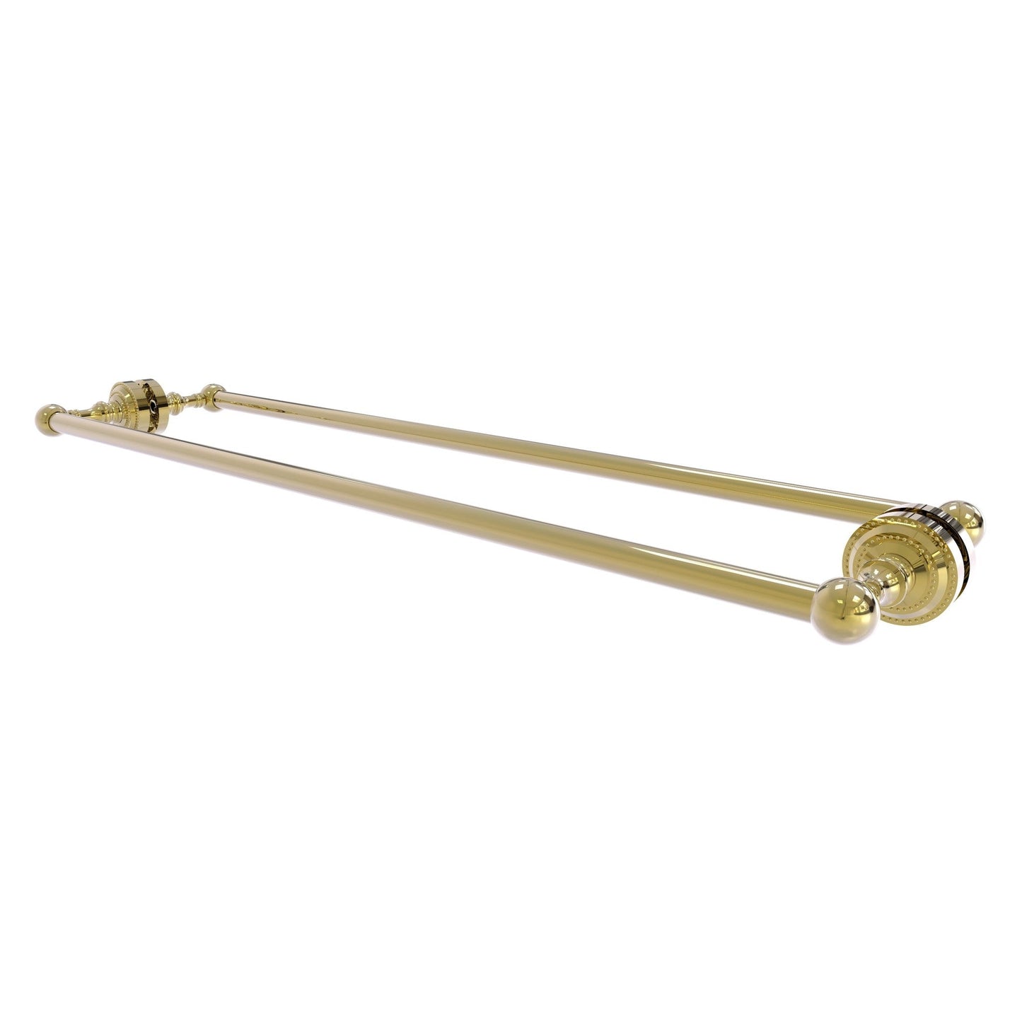 Allied Brass Dottingham 32" x 7.8" Unlacquered Brass Solid Brass Back-to-Back Shower Door Towel Bar