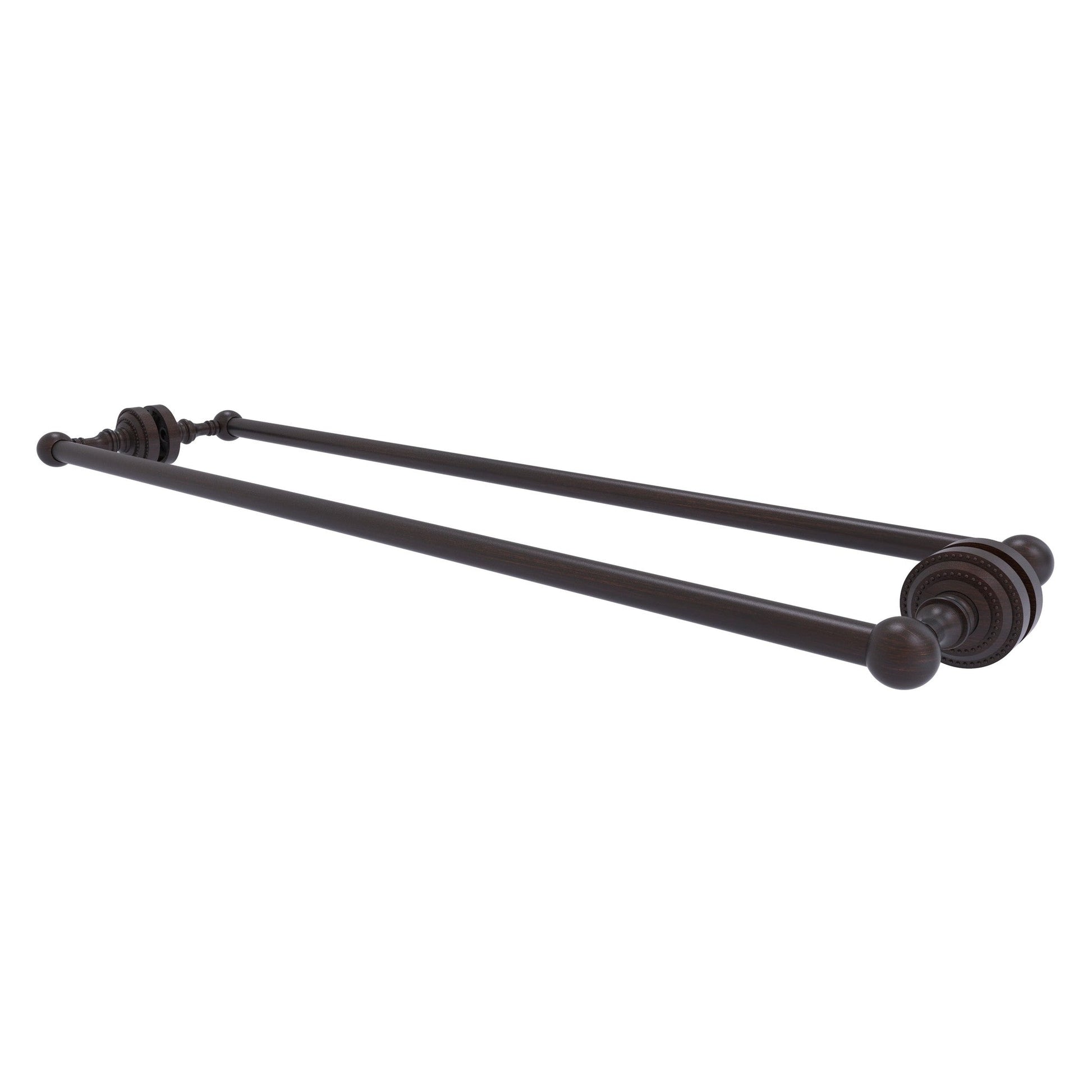 Allied Brass Dottingham 32" x 7.8" Venetian Bronze Solid Brass Back-to-Back Shower Door Towel Bar