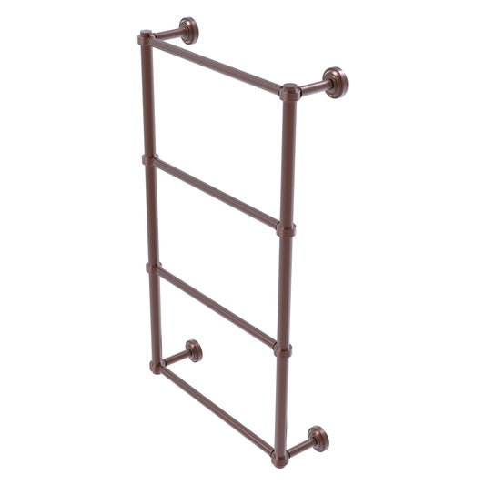 Allied Brass Dottingham 32.3" x 5.3" Antique Copper Solid Brass Ladder Towel Bar With Grooved Detail