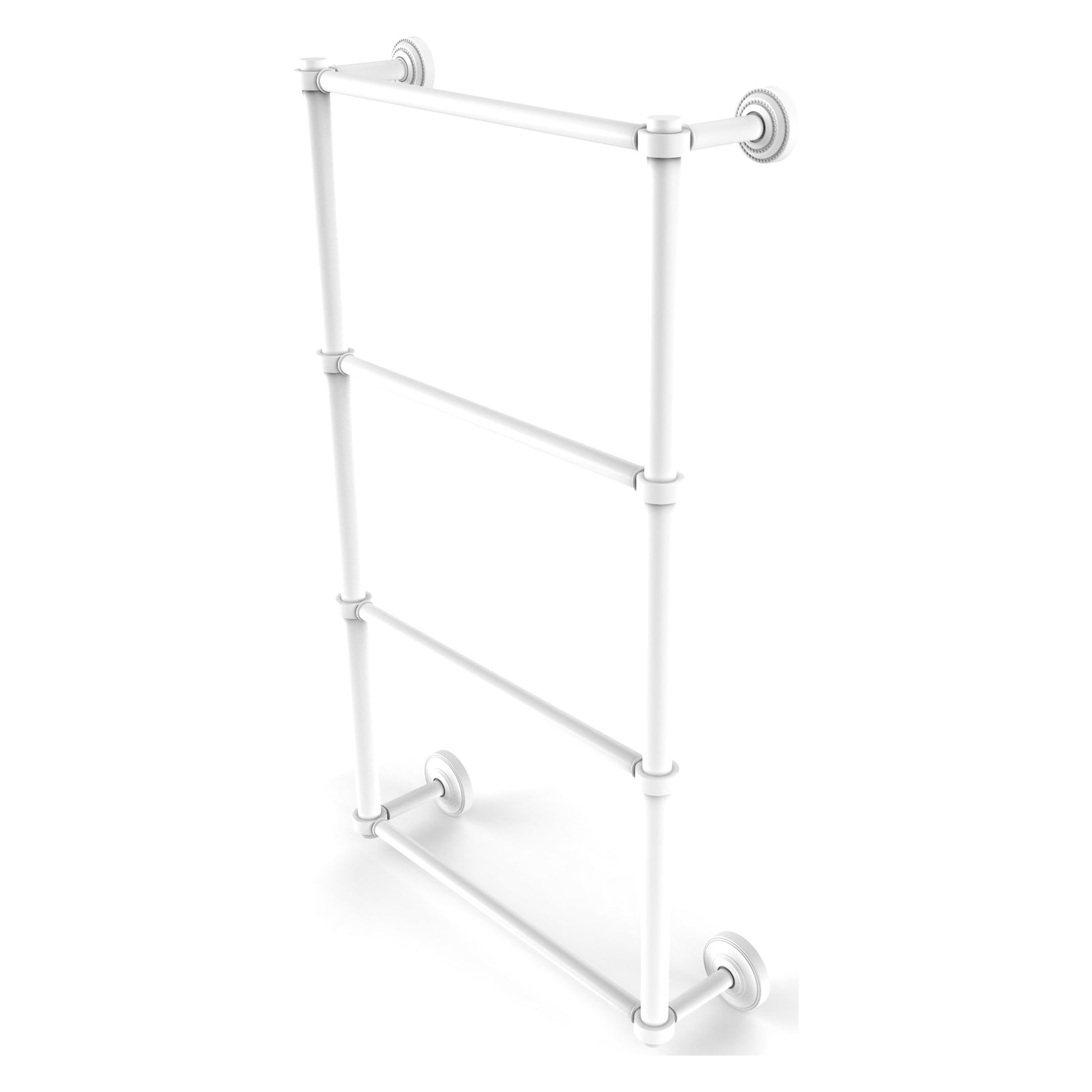Allied Brass Dottingham 32.3" x 5.3" Matte White Solid Brass 4-Tier Ladder Towel Bar