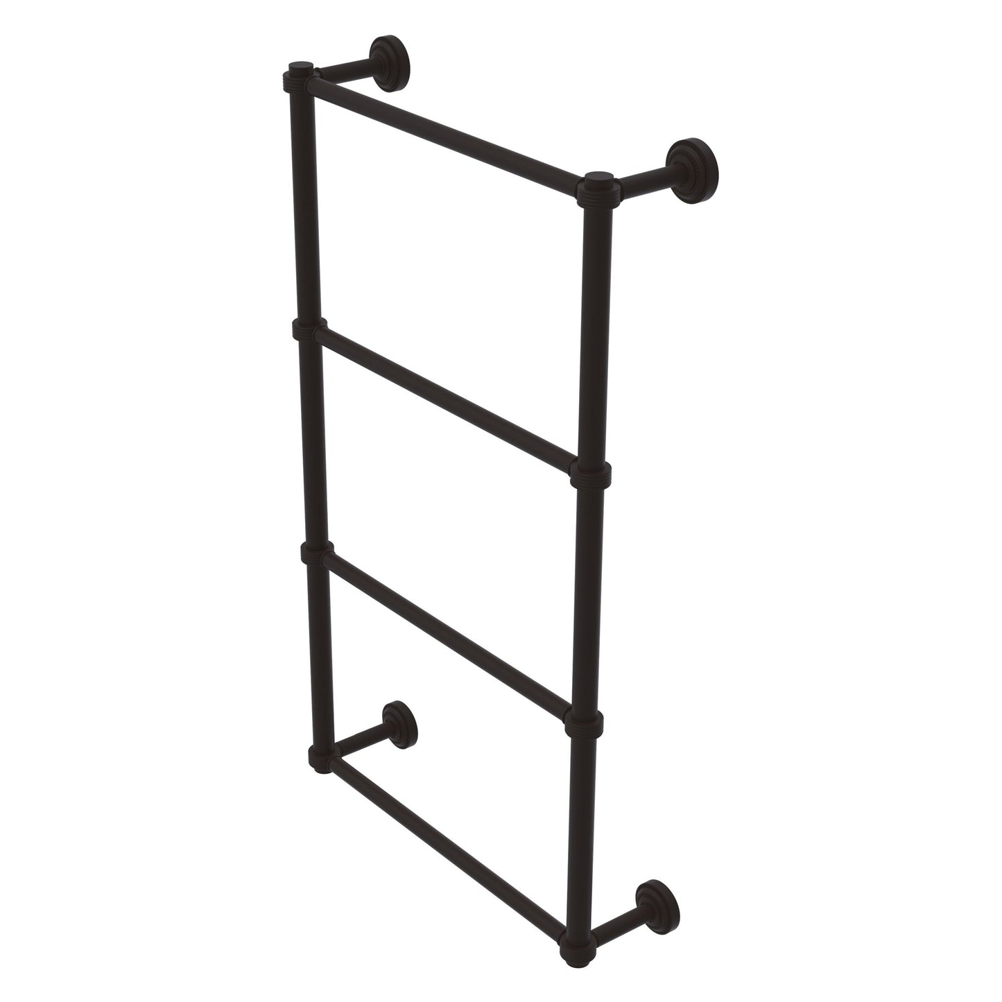 Allied Brass Dottingham 32.3" x 5.3" Oil Rubbed Bronze Solid Brass Ladder Towel Bar With Grooved Detail