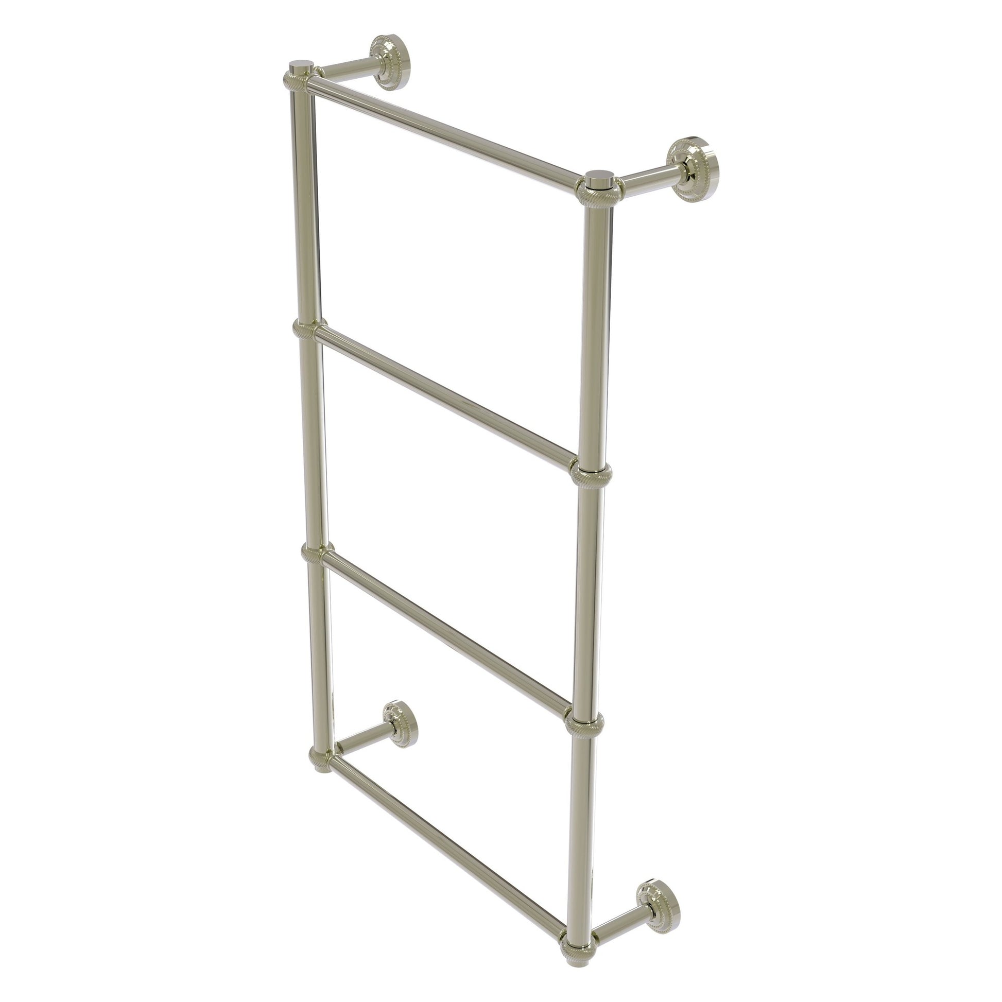 Allied Brass Dottingham 32.3" x 5.3" Polished Nickel Solid Brass Ladder Towel Bar With Twisted Detail