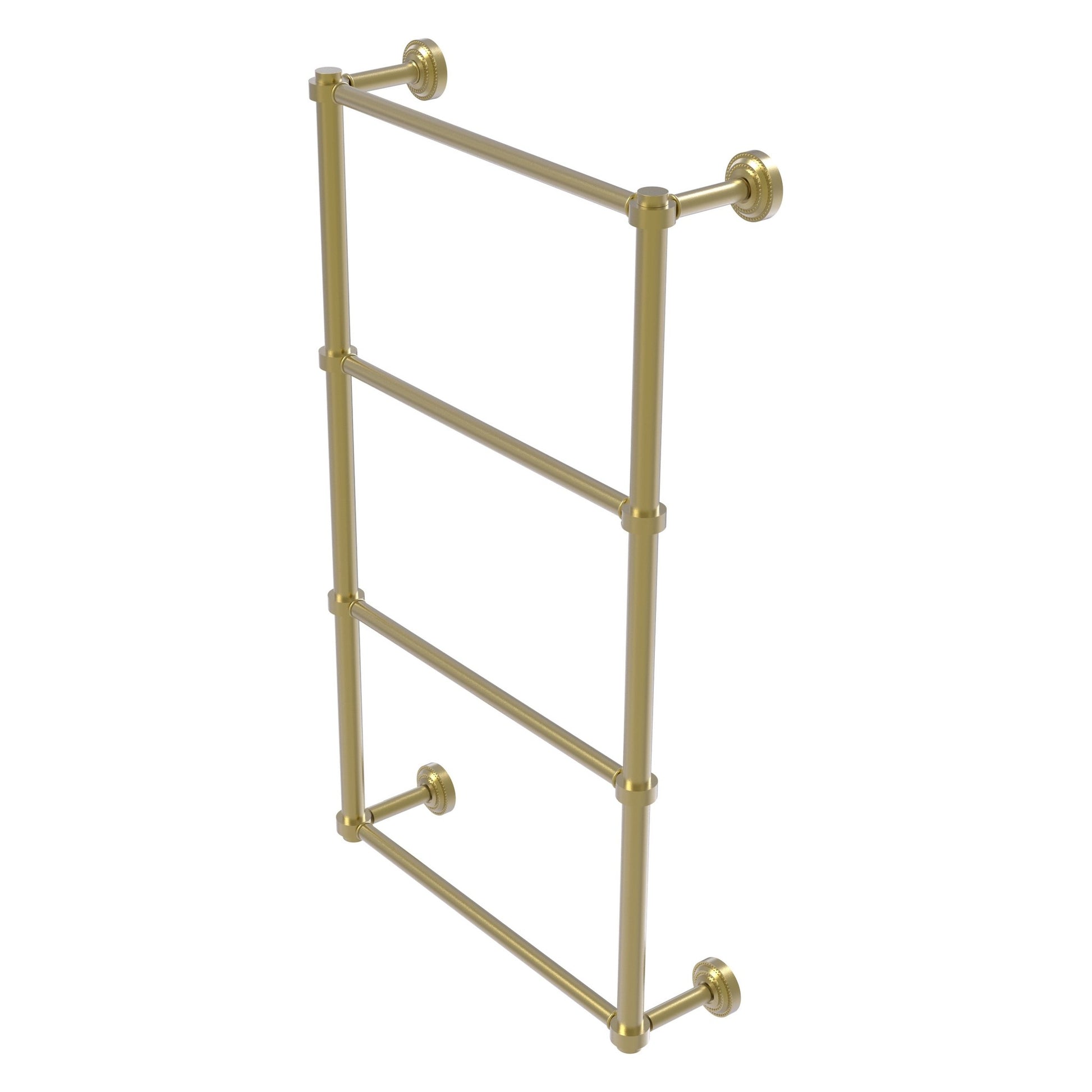 Allied Brass Dottingham 32.3" x 5.3" Satin Brass Solid Brass 4-Tier Ladder Towel Bar