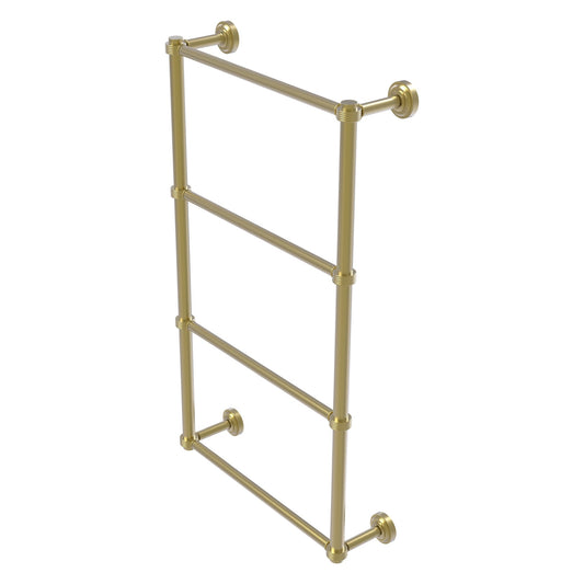 Allied Brass Dottingham 32.3" x 5.3" Satin Brass Solid Brass Ladder Towel Bar With Grooved Detail