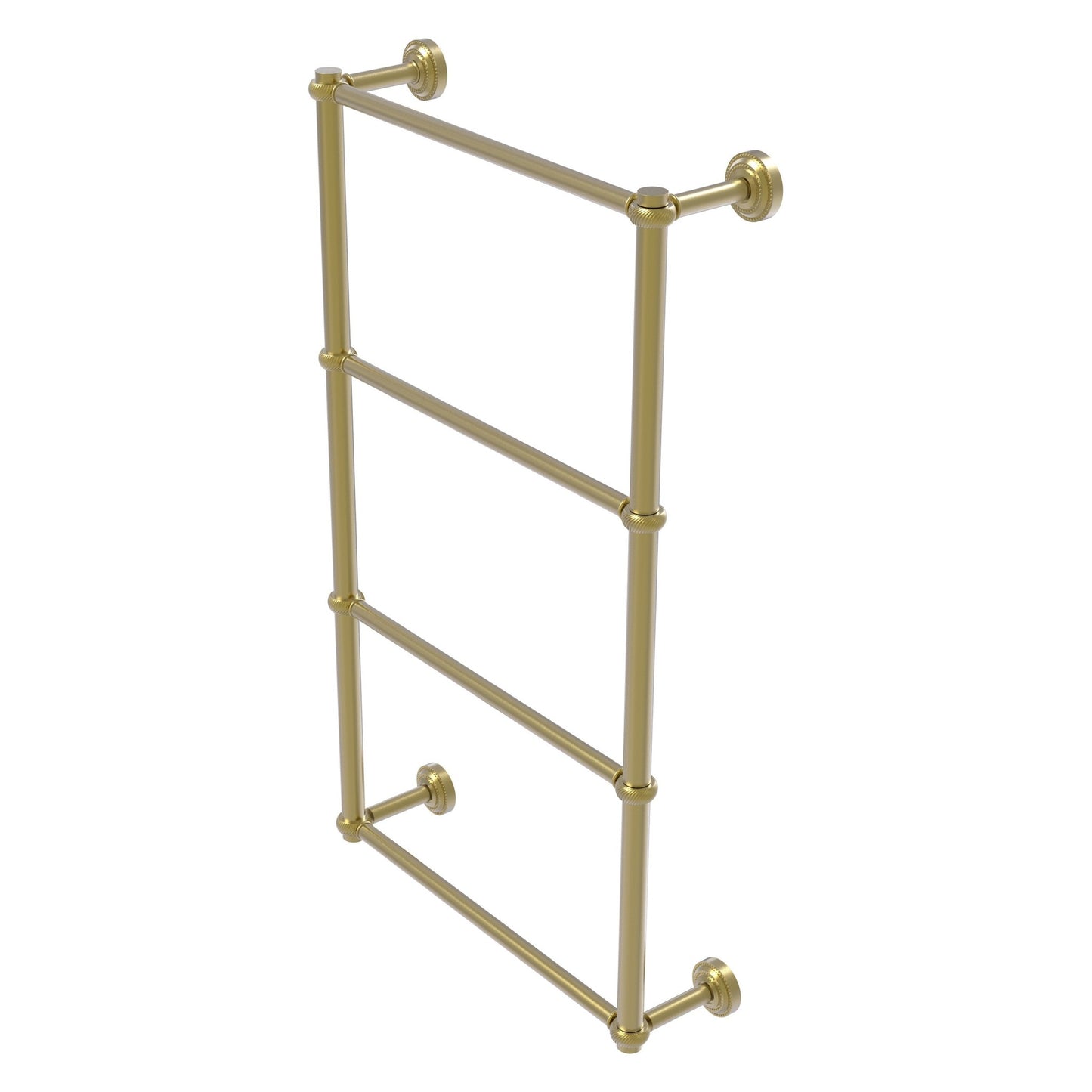 Allied Brass Dottingham 32.3" x 5.3" Satin Brass Solid Brass Ladder Towel Bar With Twisted Detail
