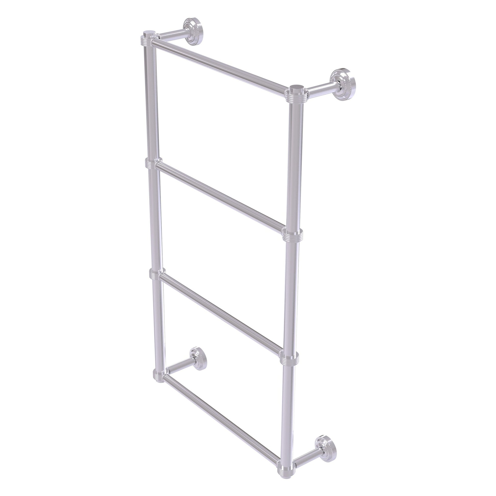 Allied Brass Dottingham 32.3" x 5.3" Satin Chrome Solid Brass Ladder Towel Bar With Grooved Detail