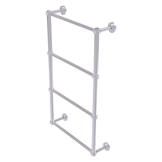 Allied Brass Dottingham 32.3" x 5.3" Satin Chrome Solid Brass Ladder Towel Bar With Grooved Detail