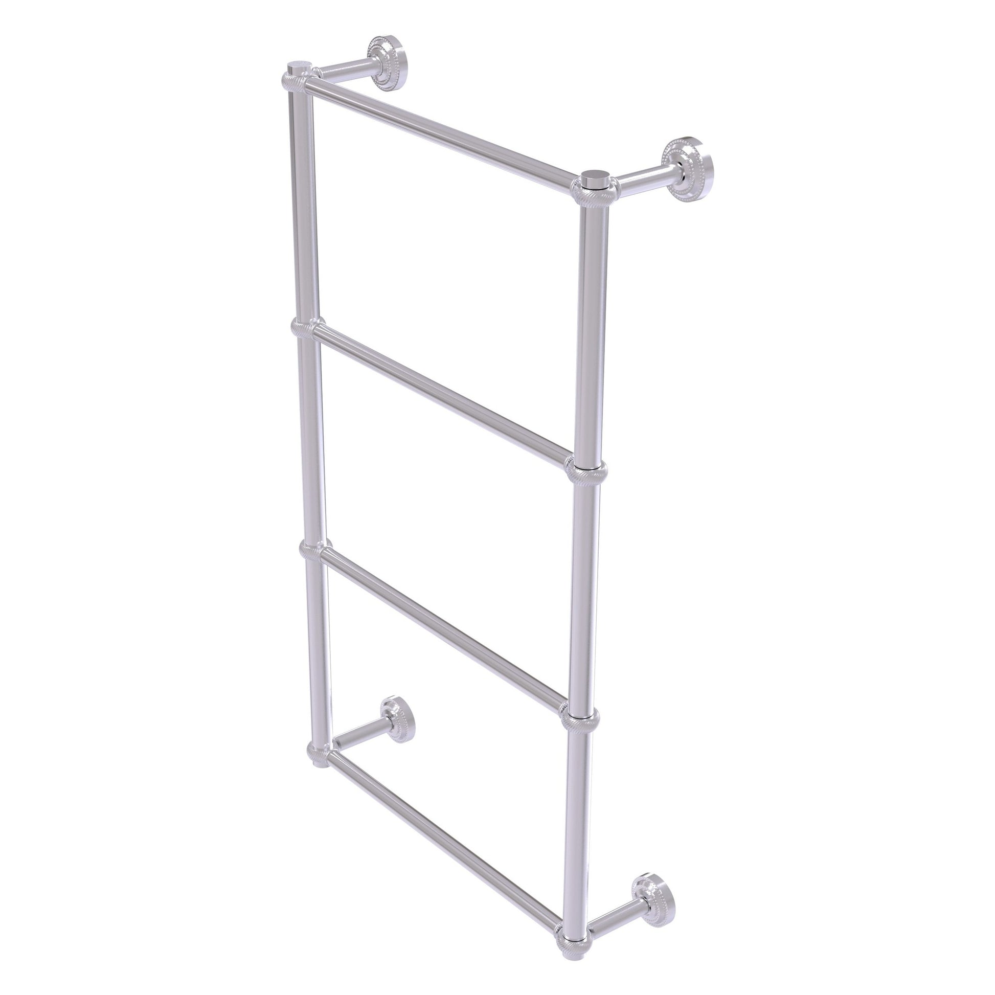 Allied Brass Dottingham 32.3" x 5.3" Satin Chrome Solid Brass Ladder Towel Bar With Twisted Detail