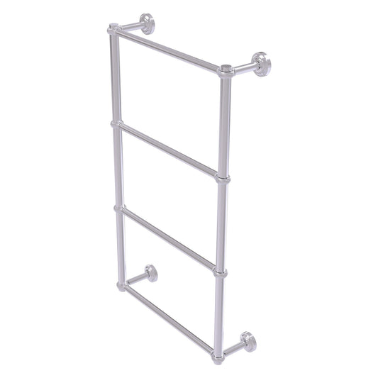 Allied Brass Dottingham 32.3" x 5.3" Satin Chrome Solid Brass Ladder Towel Bar With Twisted Detail