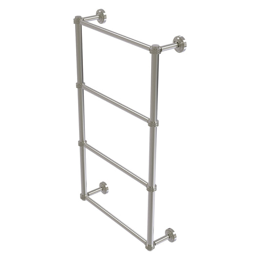 Allied Brass Dottingham 32.3" x 5.3" Satin Nickel Solid Brass 4-Tier Ladder Towel Bar With Dotted Detail