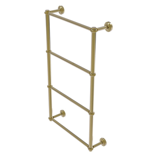 Allied Brass Dottingham 32.3" x 5.3" Unlacquered Brass Solid Brass Ladder Towel Bar With Twisted Detail