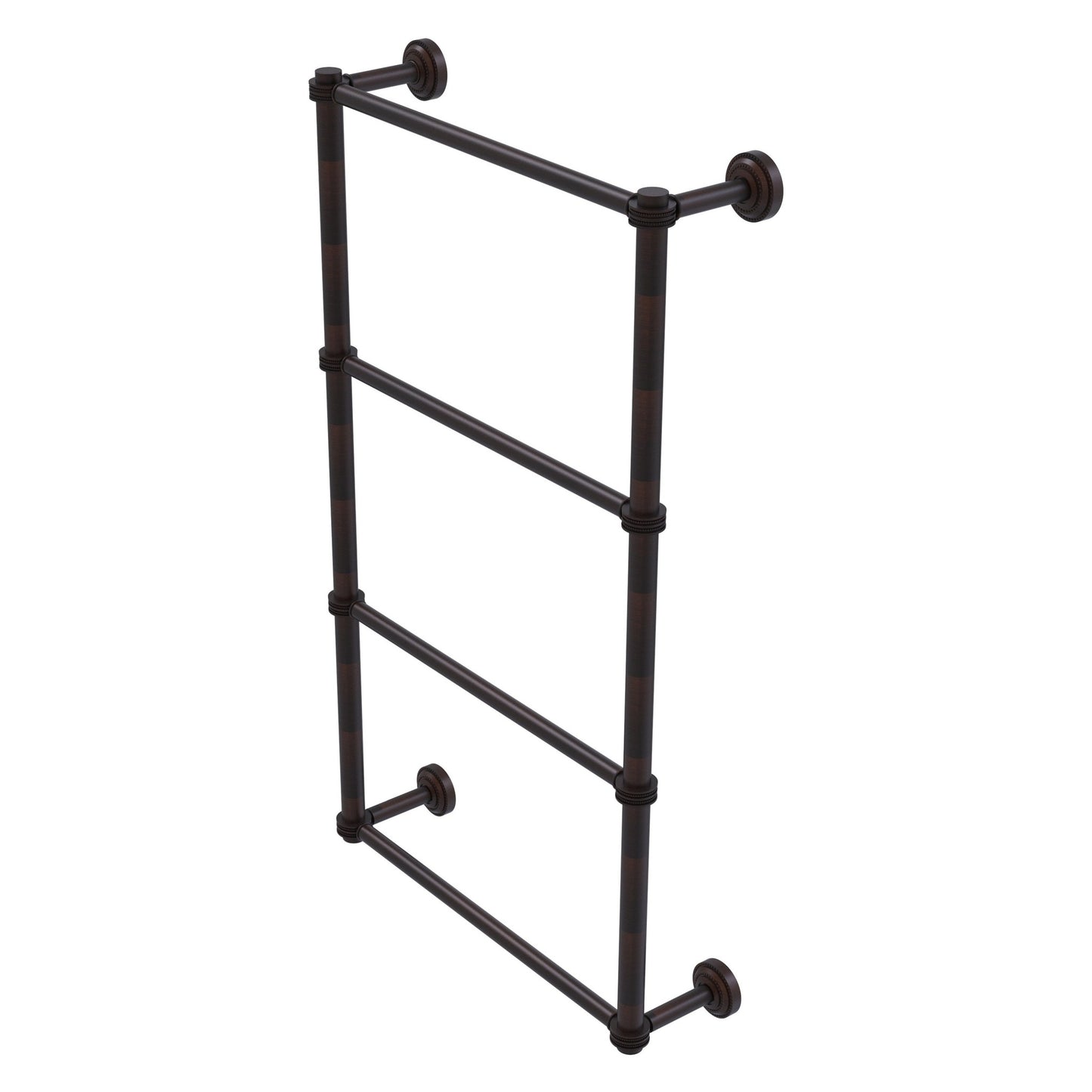 Allied Brass Dottingham 32.3" x 5.3" Venetian Bronze Solid Brass 4-Tier Ladder Towel Bar With Dotted Detail