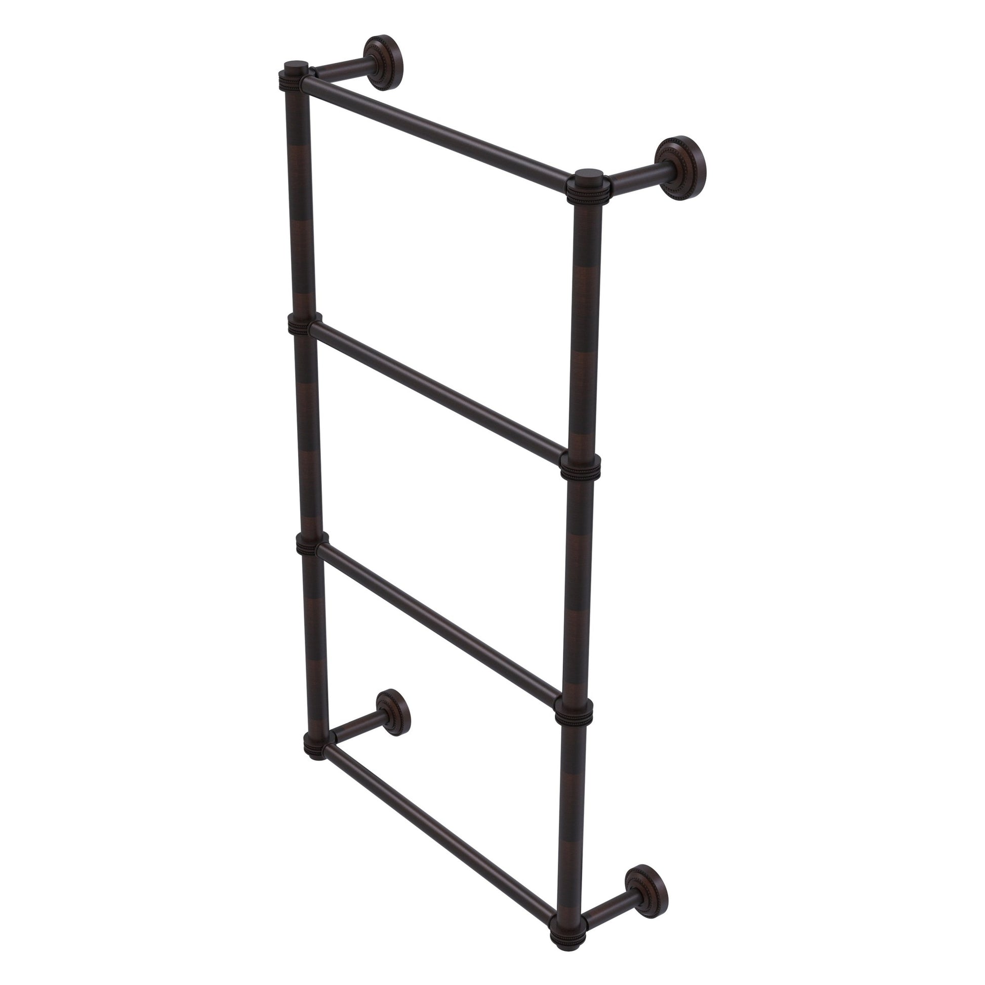 Allied Brass Dottingham 32.3" x 5.3" Venetian Bronze Solid Brass 4-Tier Ladder Towel Bar With Dotted Detail