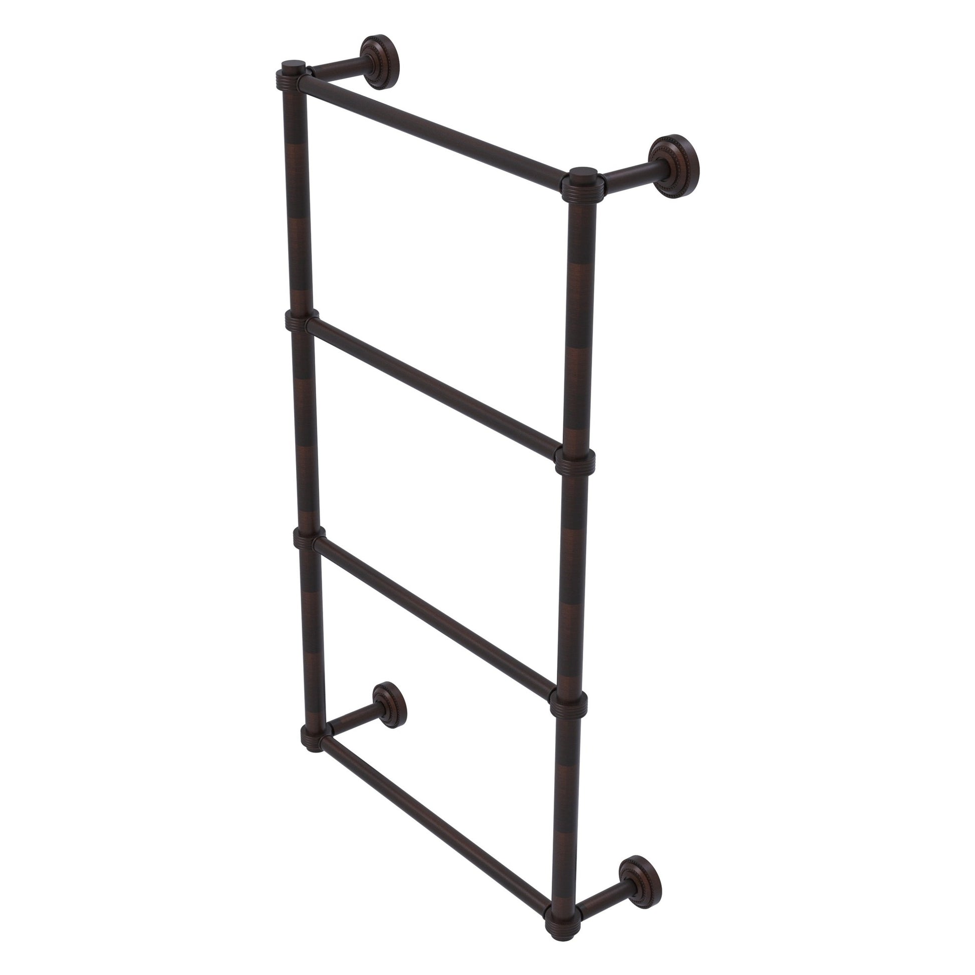 Allied Brass Dottingham 32.3" x 5.3" Venetian Bronze Solid Brass Ladder Towel Bar With Grooved Detail