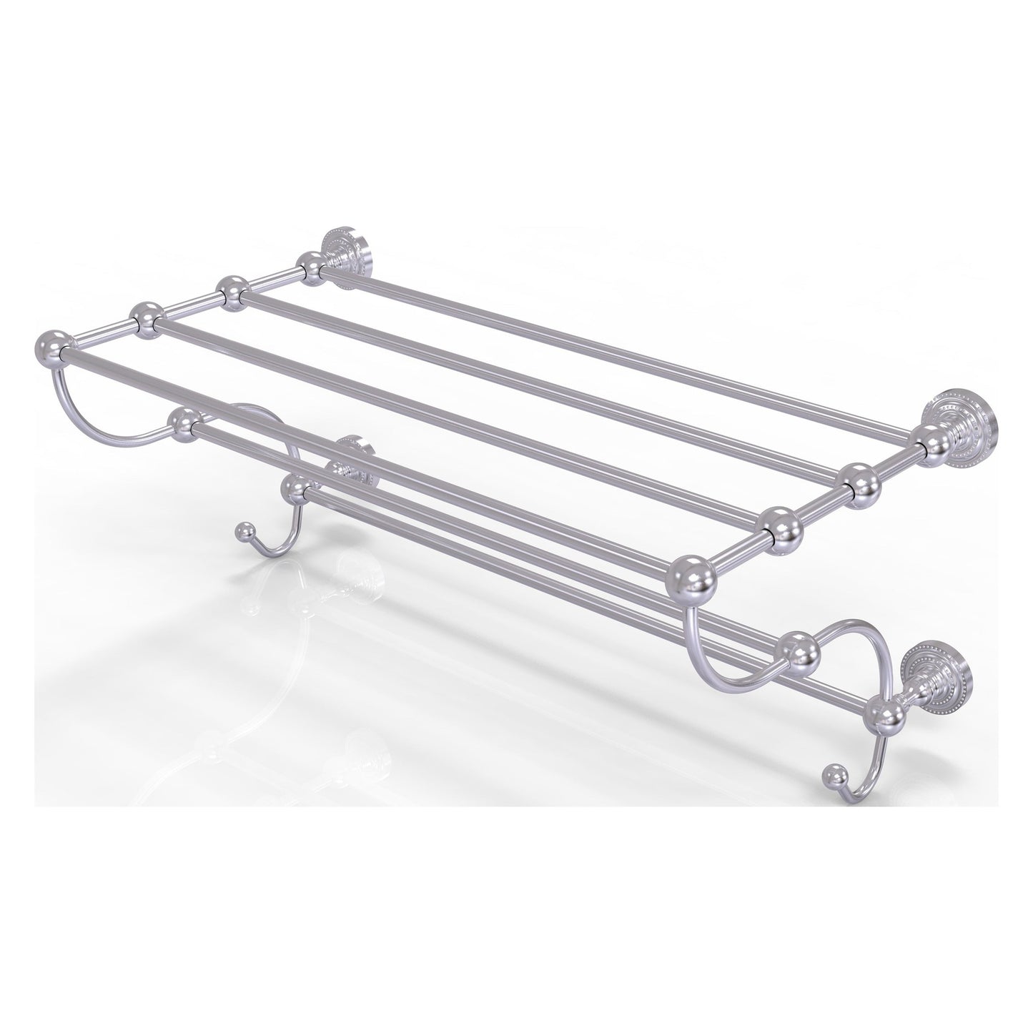 Allied Brass Dottingham 36" x 14" Satin Chrome Solid Brass Train Rack Towel Shelf