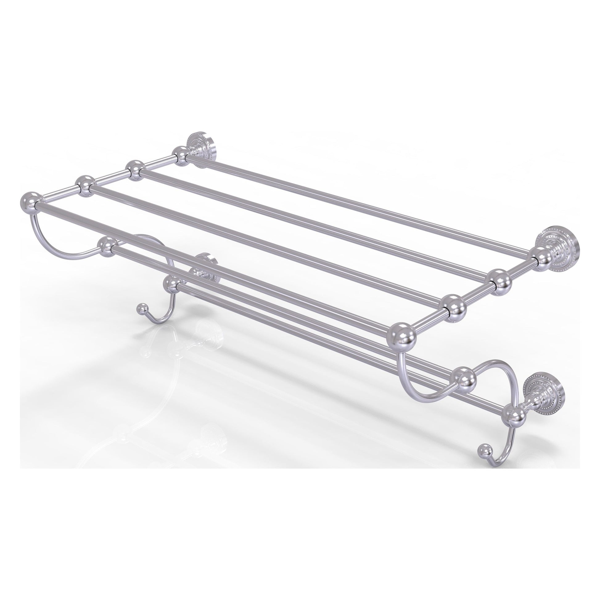 Allied Brass Dottingham 36" x 14" Satin Chrome Solid Brass Train Rack Towel Shelf