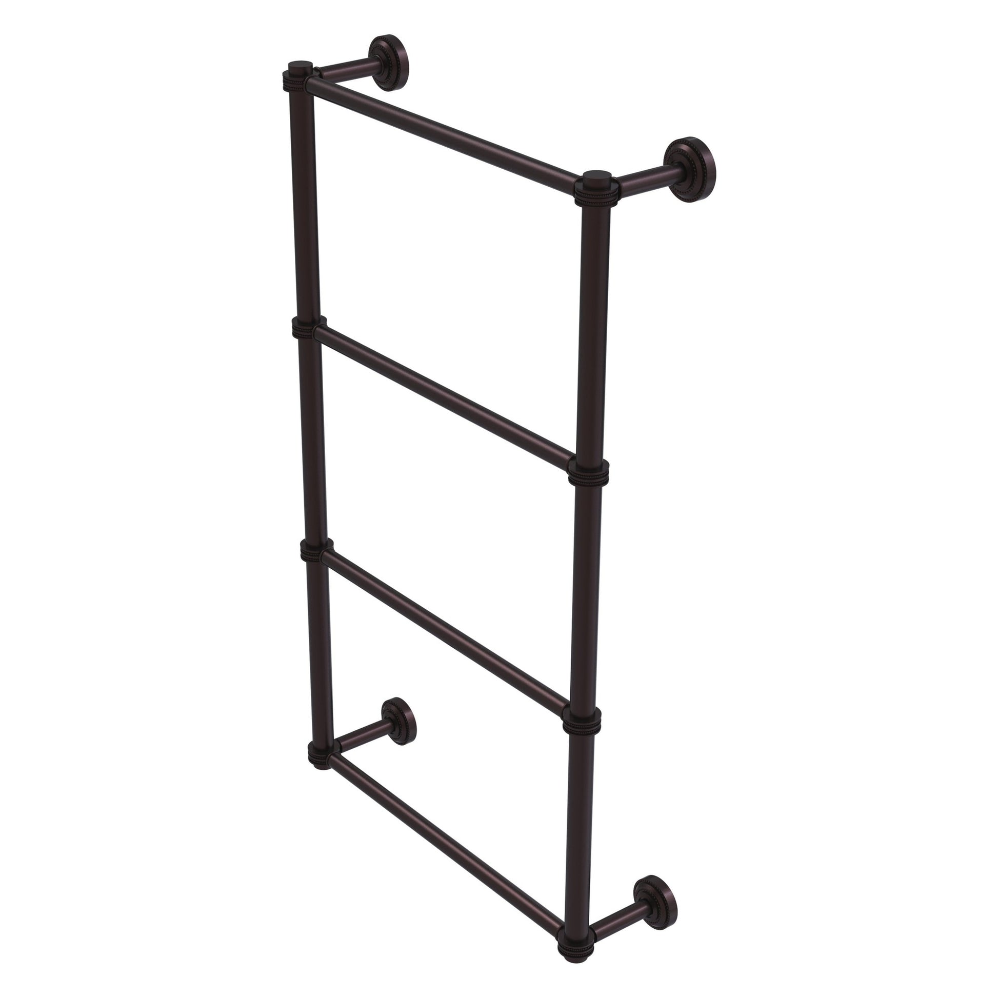 Allied Brass Dottingham 38.3" x 5.3" Antique Bronze Solid Brass 4-Tier Ladder Towel Bar With Dotted Detail