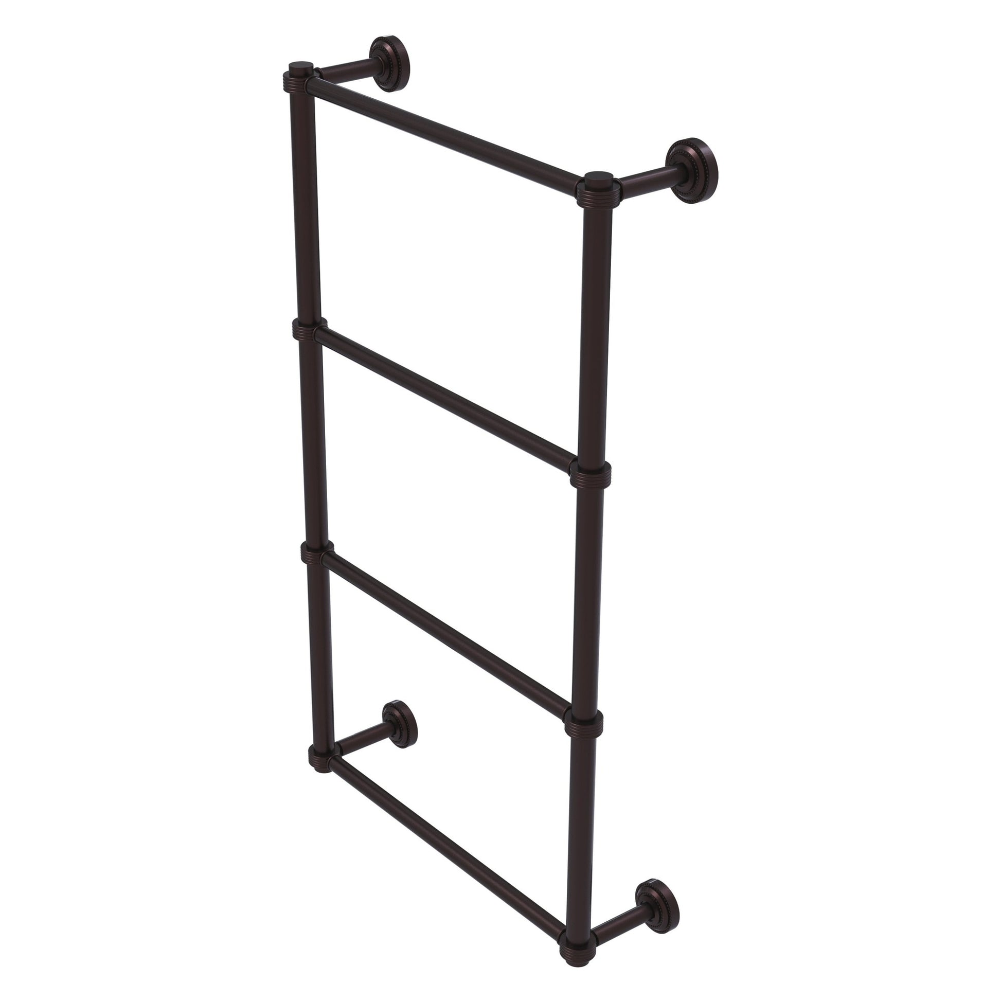 Allied Brass Dottingham 38.3" x 5.3" Antique Bronze Solid Brass Ladder Towel Bar With Grooved Detail