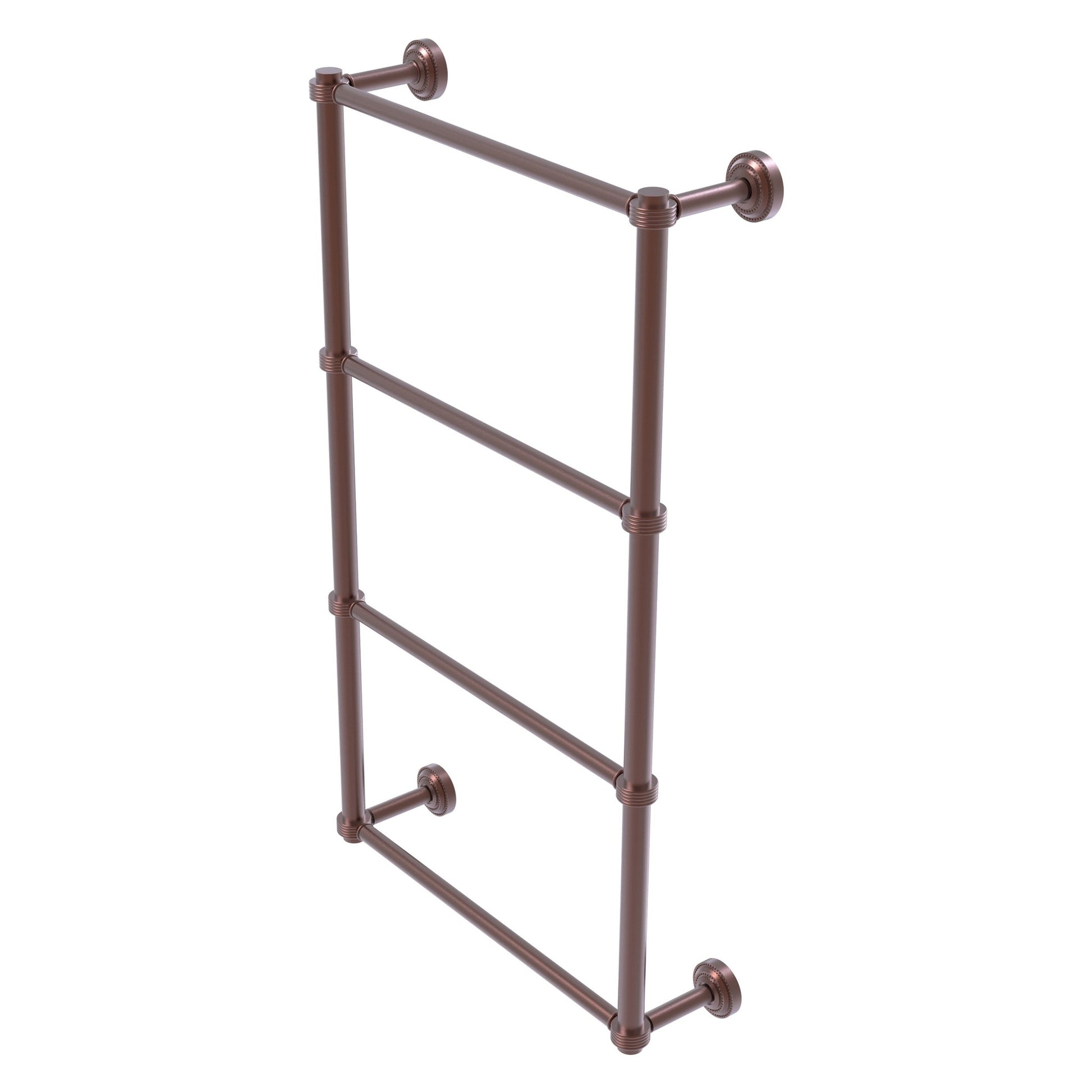 Allied Brass Dottingham 38.3" x 5.3" Antique Copper Solid Brass Ladder Towel Bar With Grooved Detail