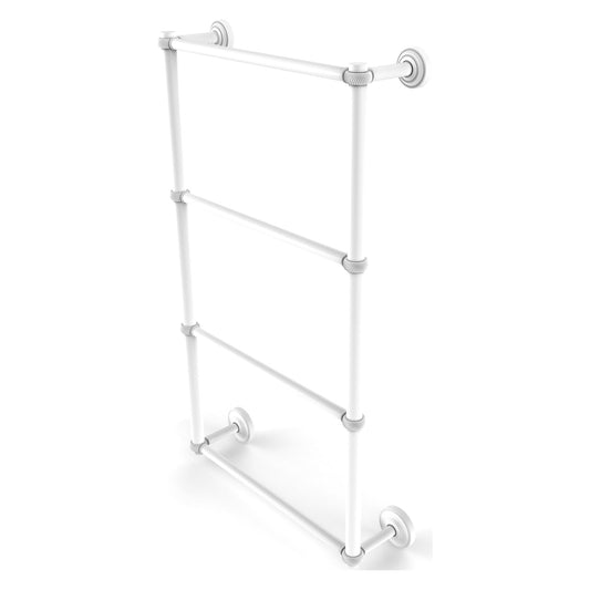Allied Brass Dottingham 38.3" x 5.3" Matte White Solid Brass Ladder Towel Bar With Twisted Detail