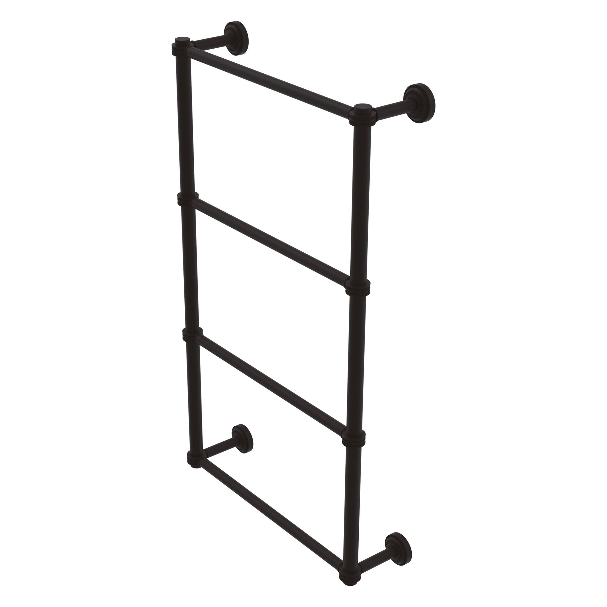 Allied Brass Dottingham 38.3" x 5.3" Oil Rubbed Bronze Solid Brass 4-Tier Ladder Towel Bar With Dotted Detail