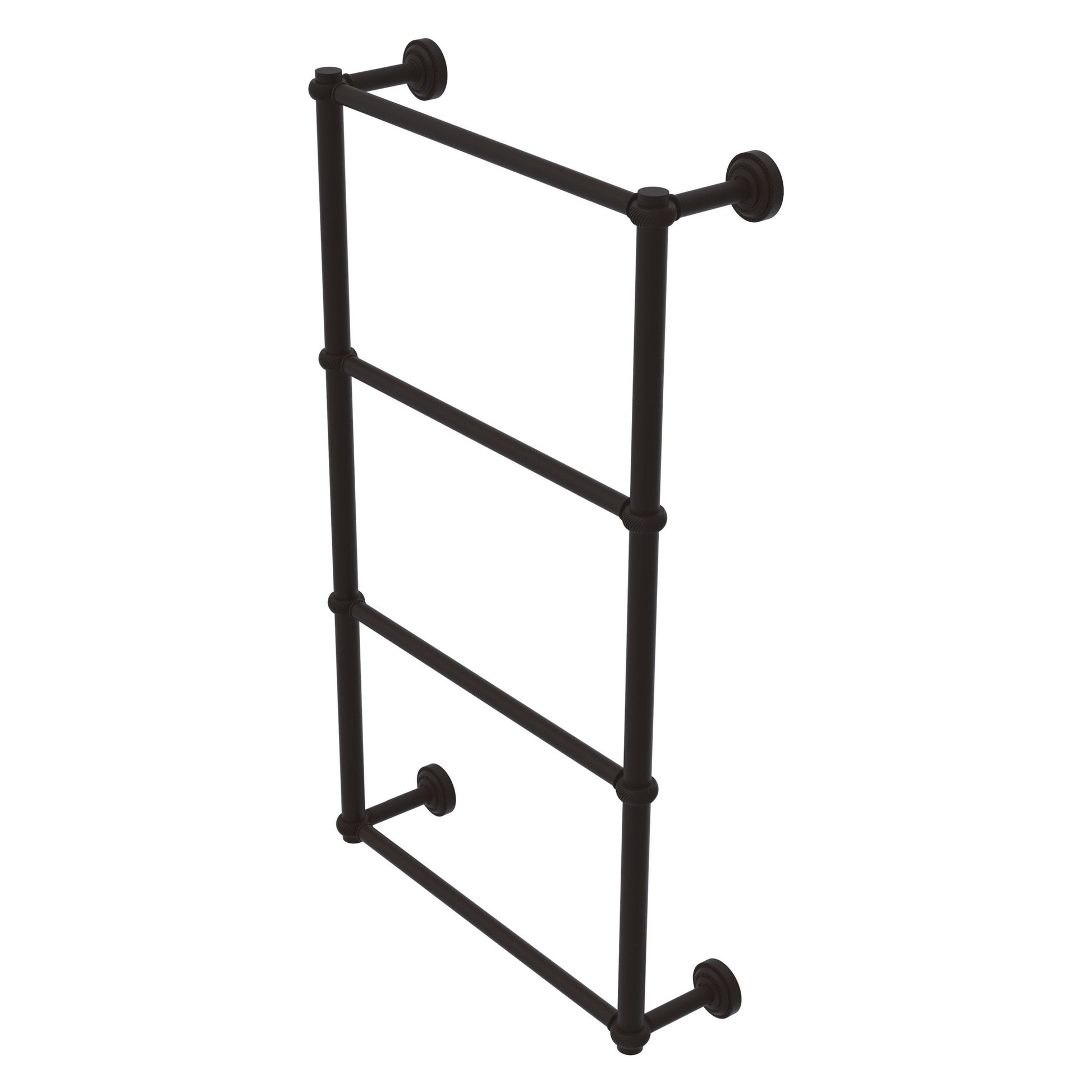 Allied Brass Dottingham 38.3" x 5.3" Oil Rubbed Bronze Solid Brass Ladder Towel Bar With Twisted Detail